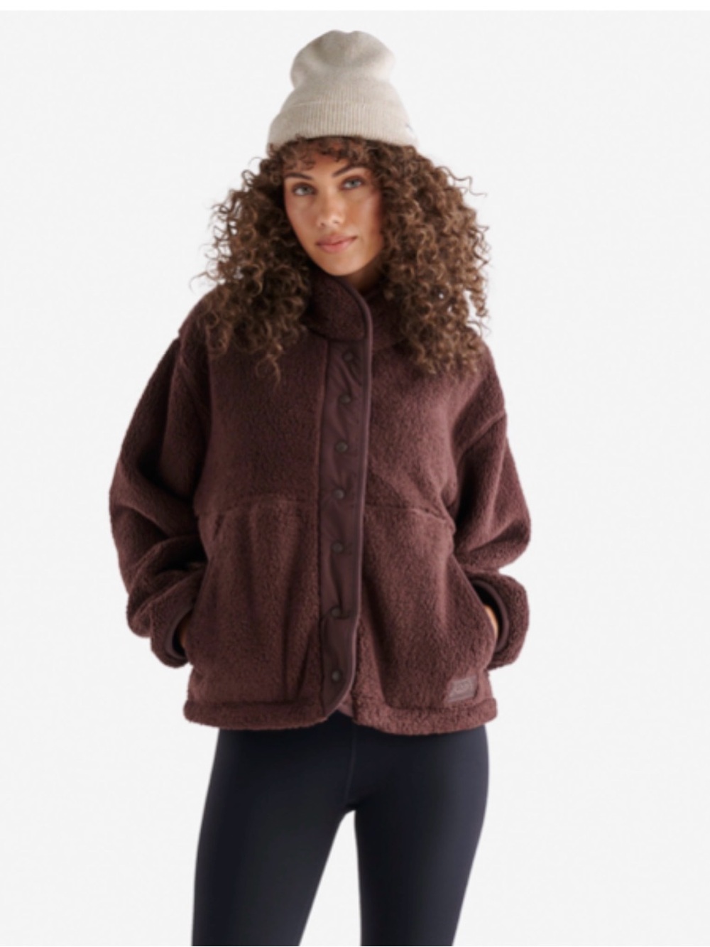 Roots Sherpa Snap-Front Jacket - Dark Brown